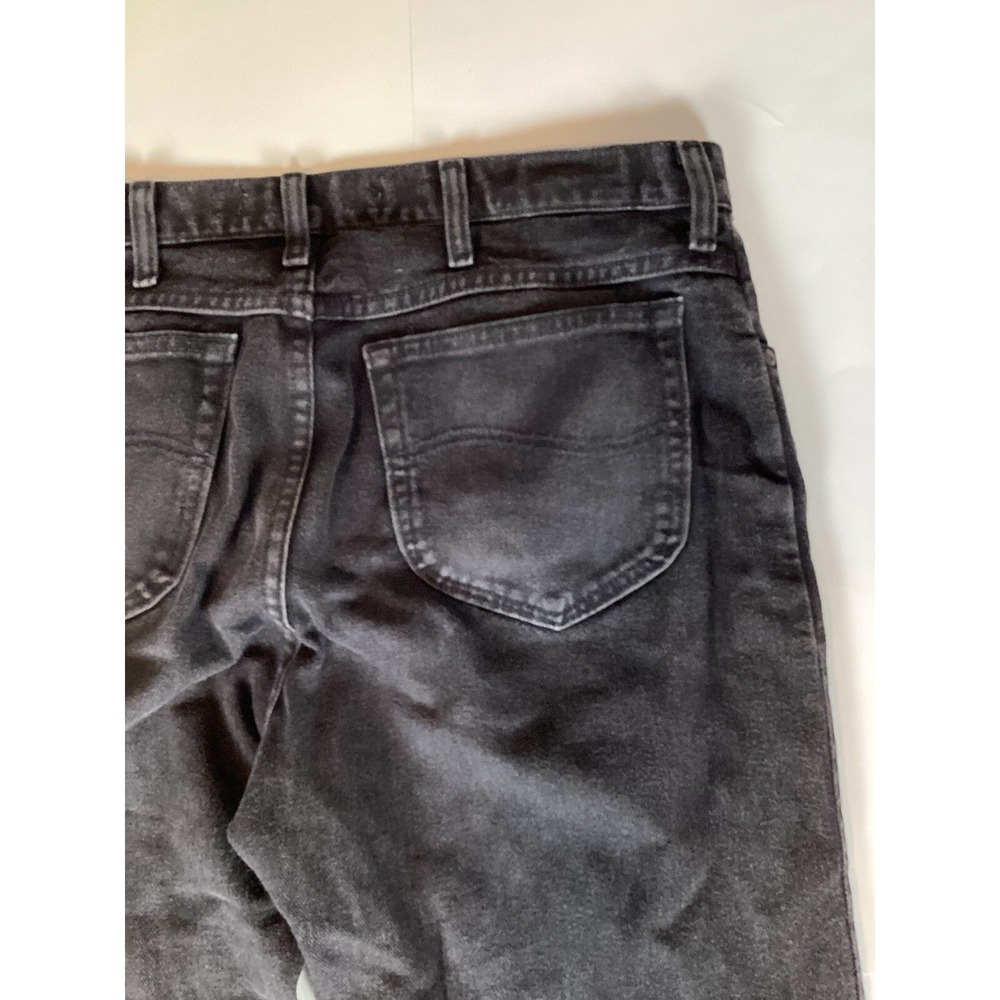 Lee Jeans Mens 38x32 Black USA Denim Regular Fit Straight Leg Comfort Stretch - Picture 7 of 8